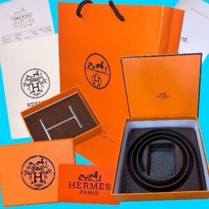 6 pc Hermes Box bag Gift empty Belt Buckle Storage Replacement card